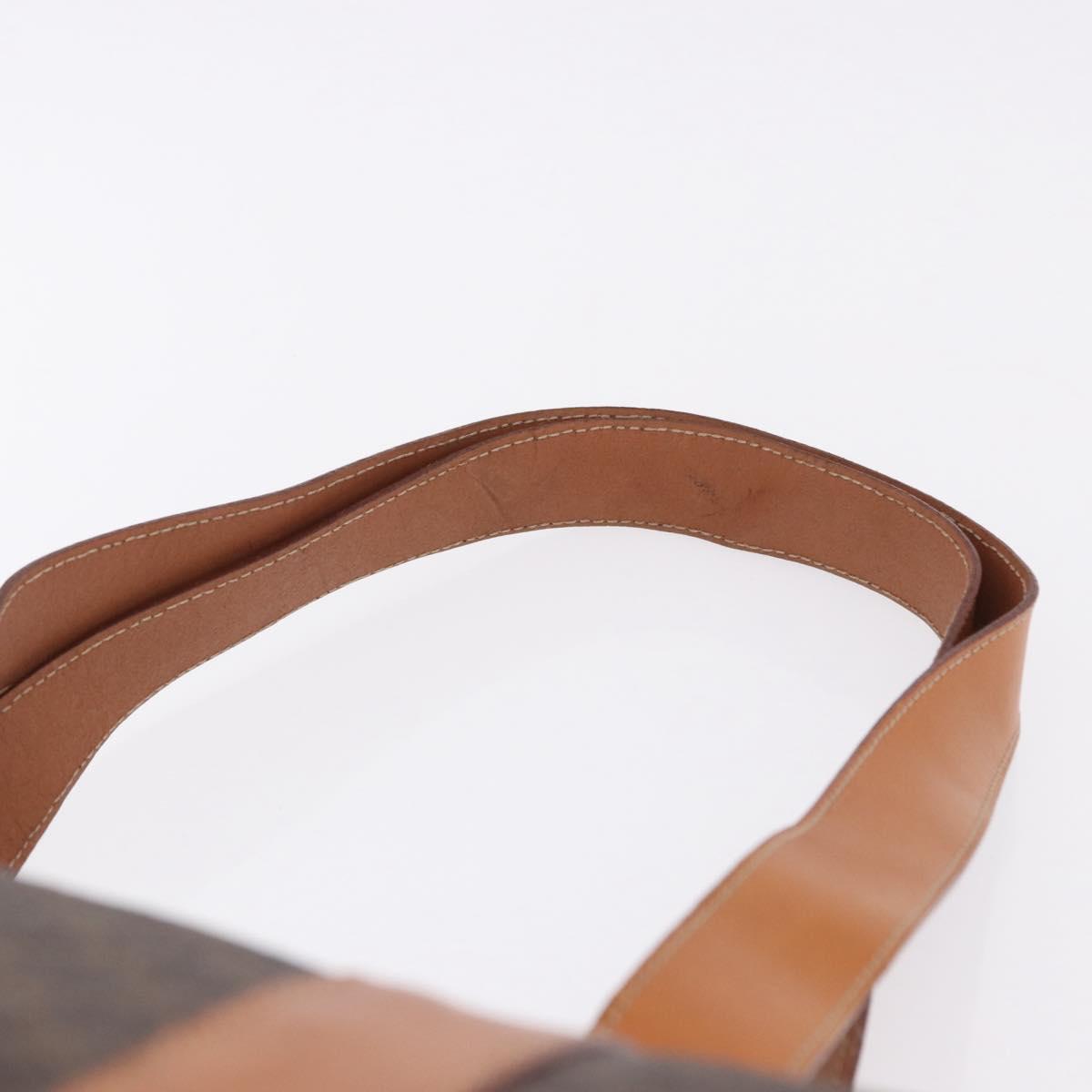 CELINE Macadam Canvas Tote Bag PVC Brown Gold Auth am12199A