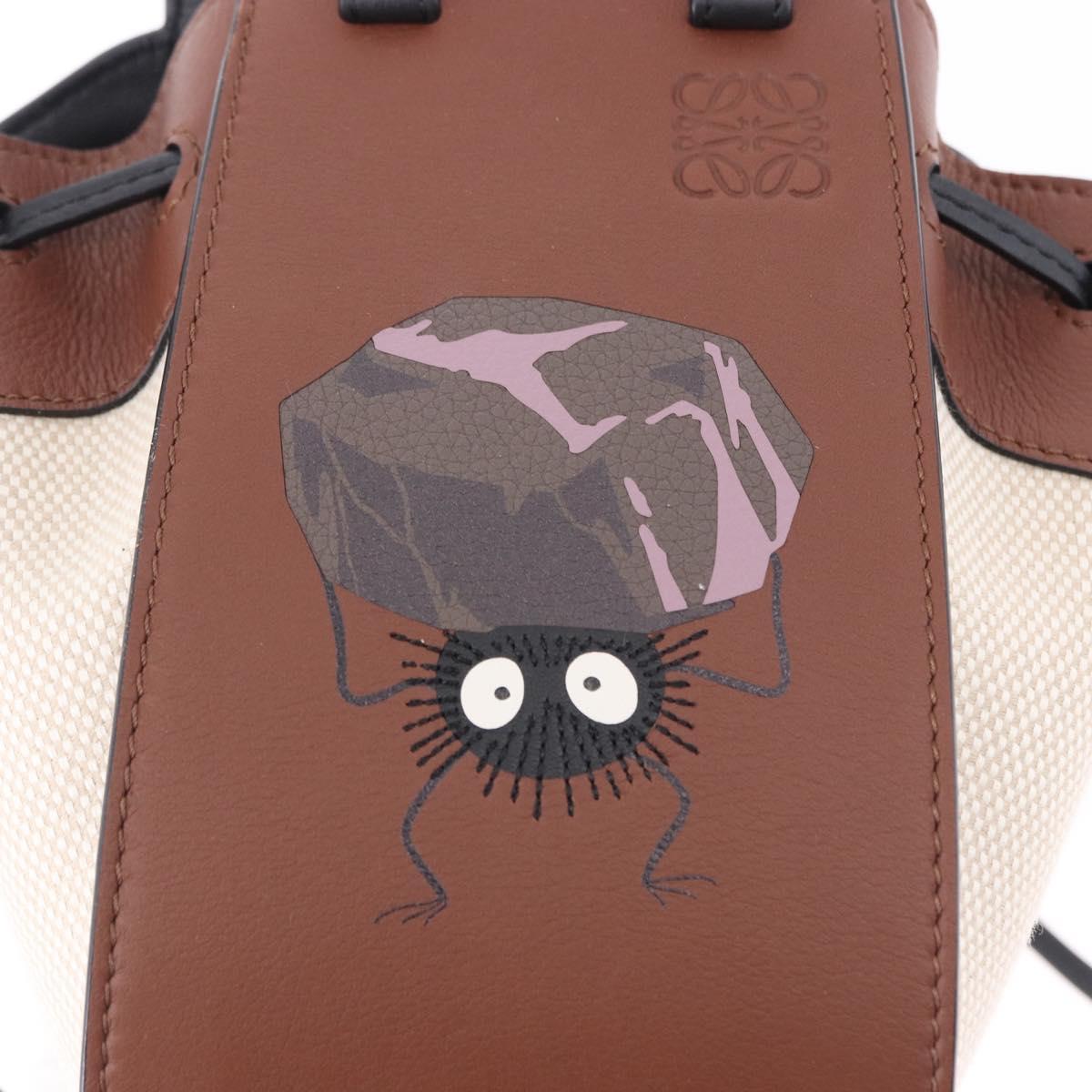 LOEWE Studio Ghibli Hammock Drawstring Mini Bag Canvas 2way Brown Auth am12202SM