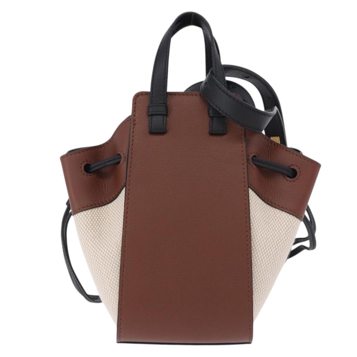 LOEWE Studio Ghibli Hammock Drawstring Mini Bag Canvas 2way Brown Auth am12202SM