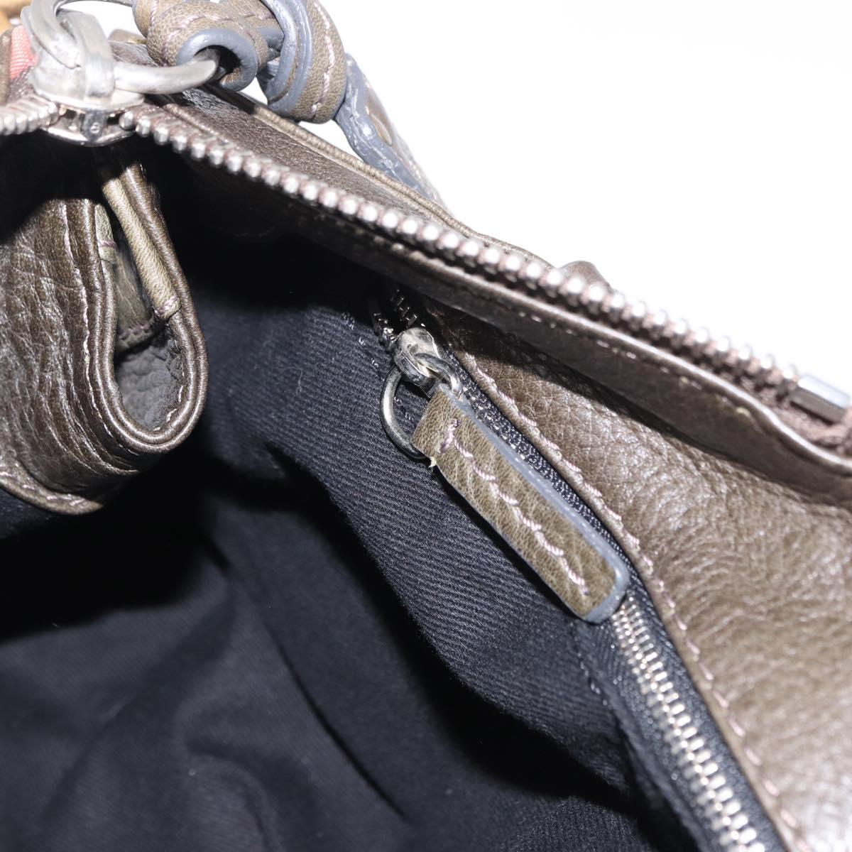 Chloe Paddington Hand Bag Leather Khaki Silver gold Auth am12204V