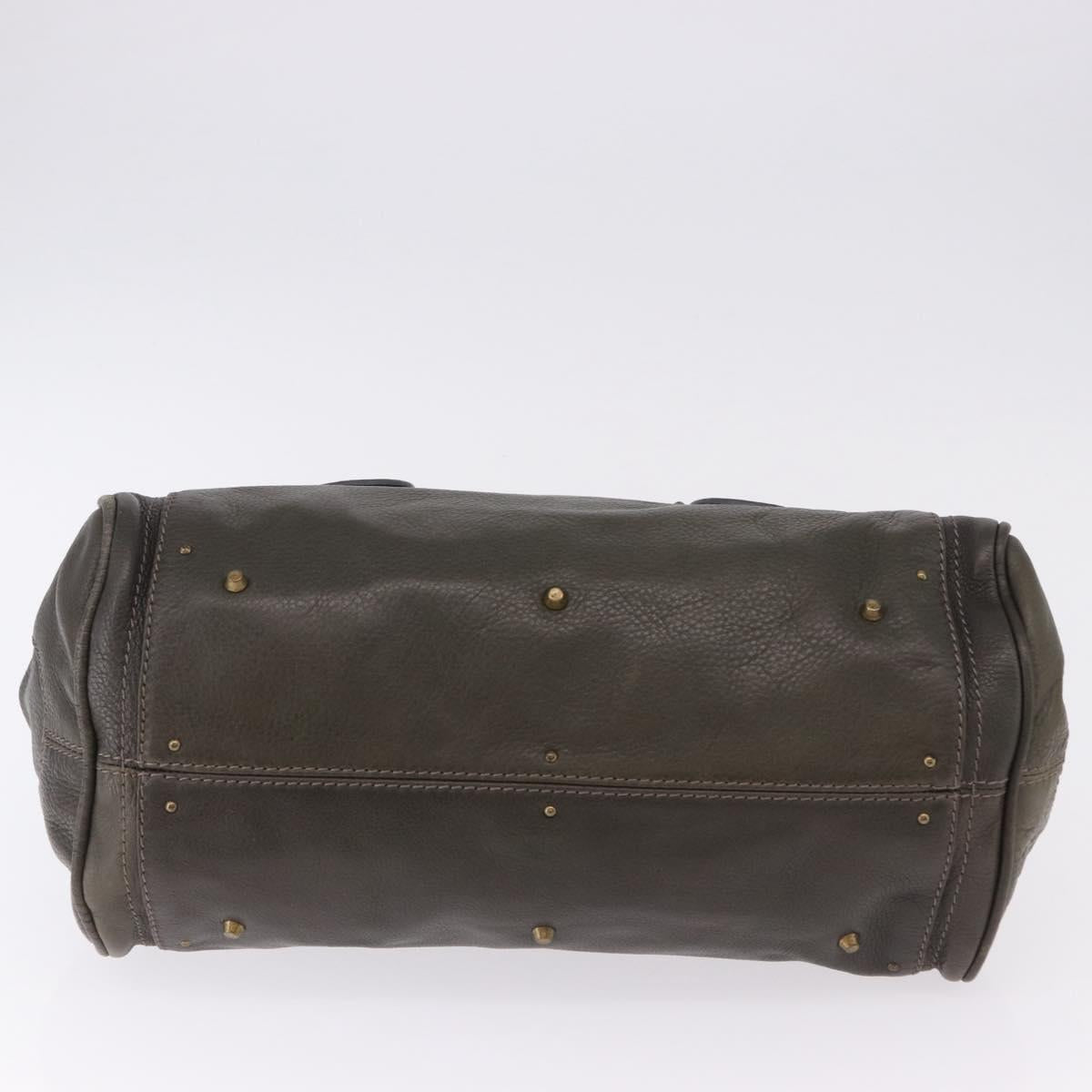 Chloe Paddington Hand Bag Leather Khaki Silver gold Auth am12204V
