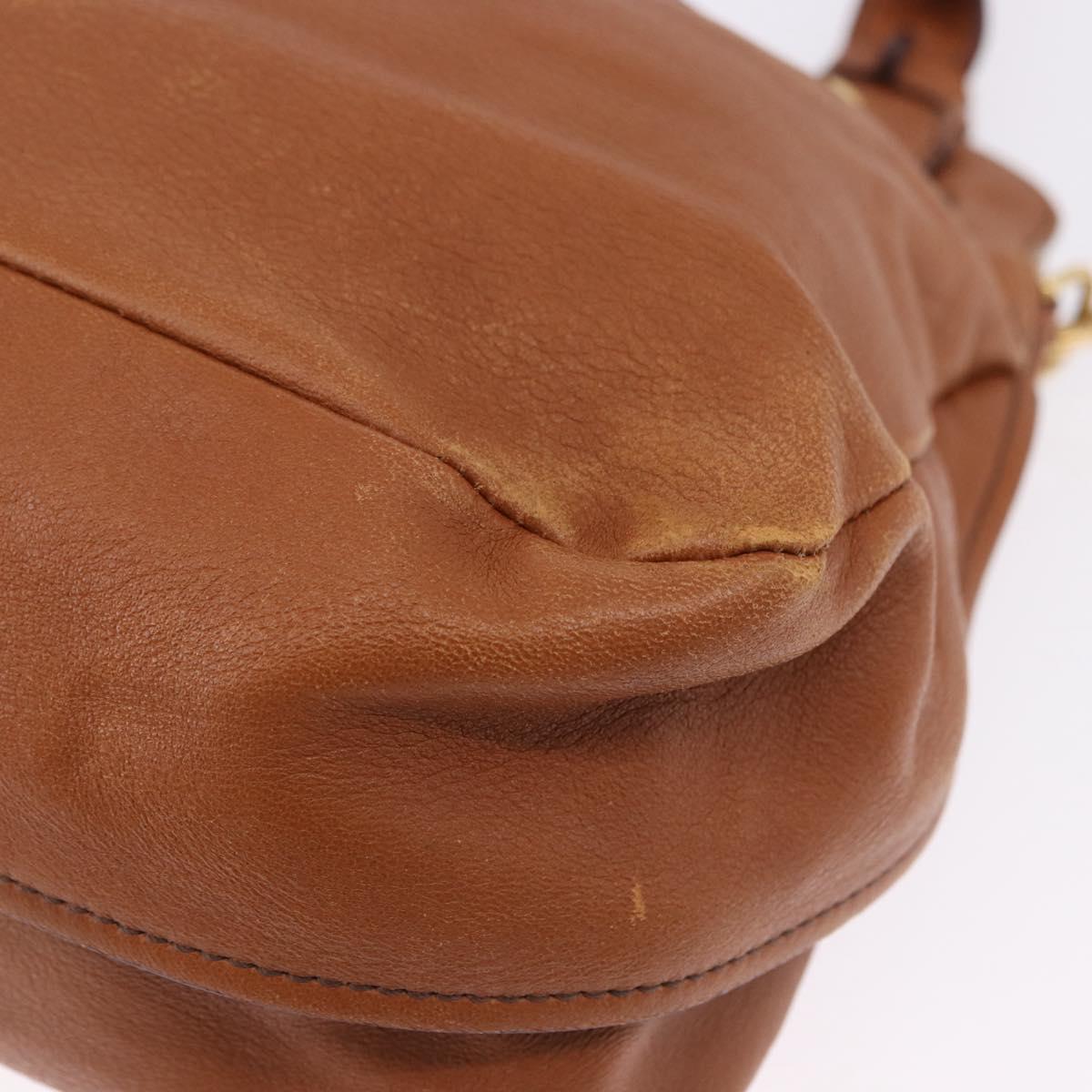 Chloe Margaret Hand Bag Leather 2way Brown Gold Auth am12208A