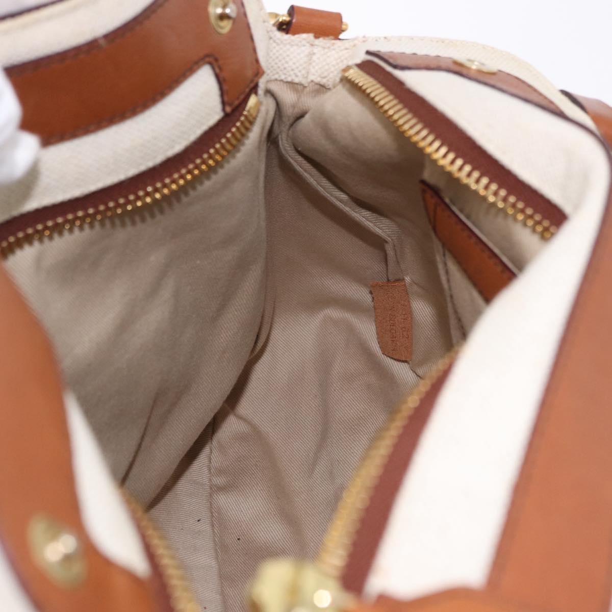 Chloe Margaret Hand Bag Leather 2way Brown Gold Auth am12208A
