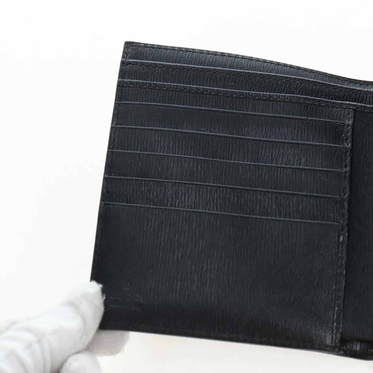 GUCCI G Trifold Wallet Leather Black Auth am12210V