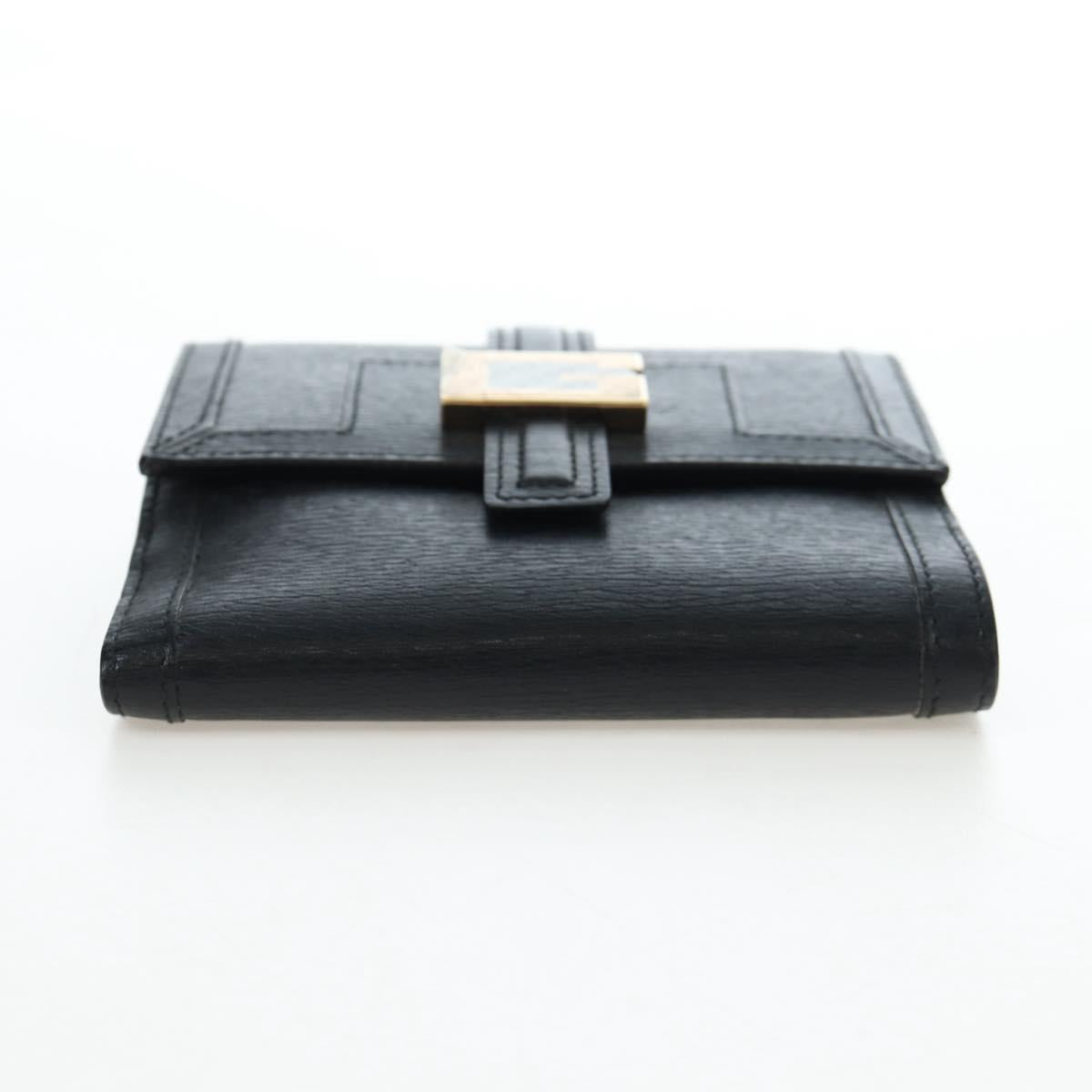 GUCCI G Trifold Wallet Leather Black Auth am12210V