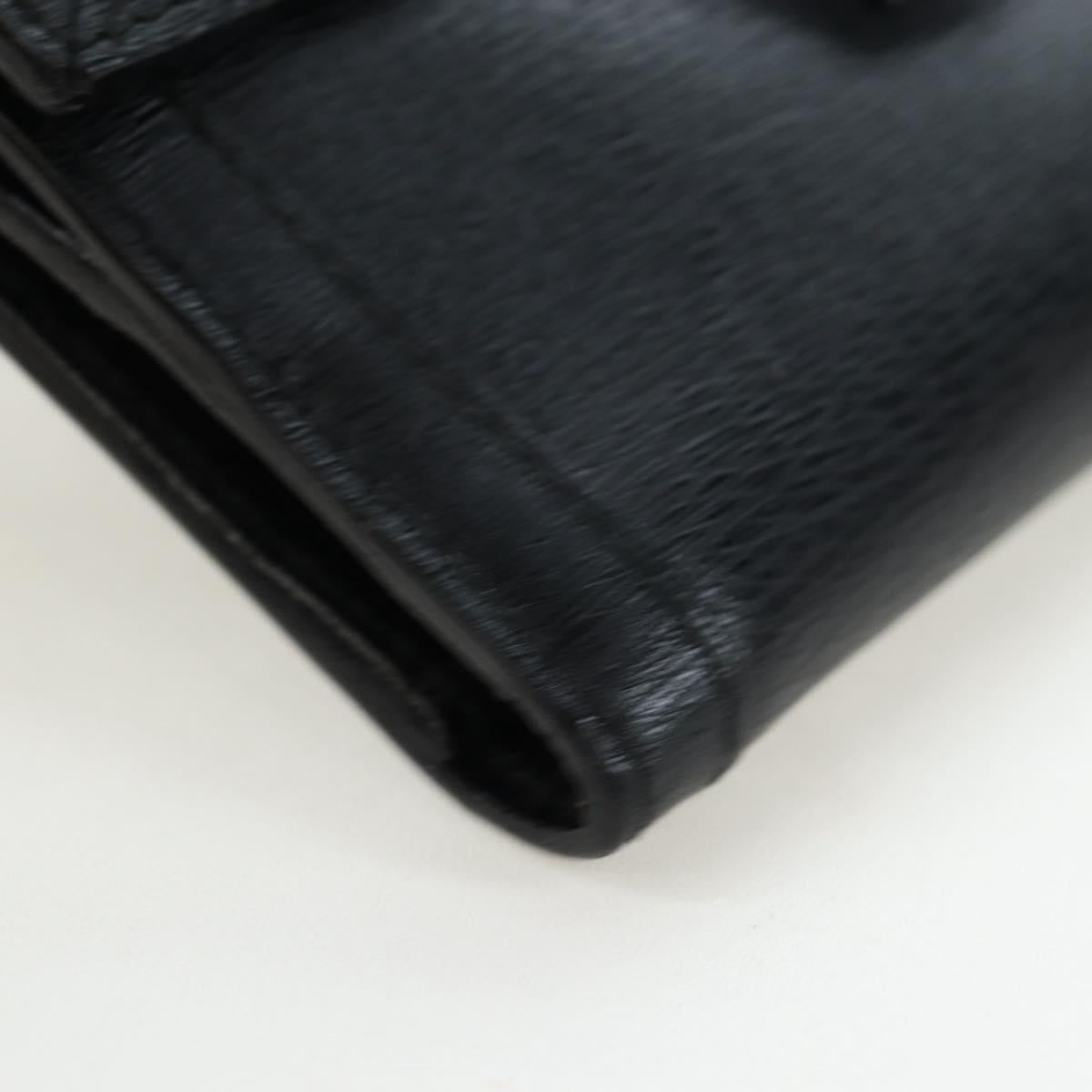 GUCCI G Trifold Wallet Leather Black Auth am12210V