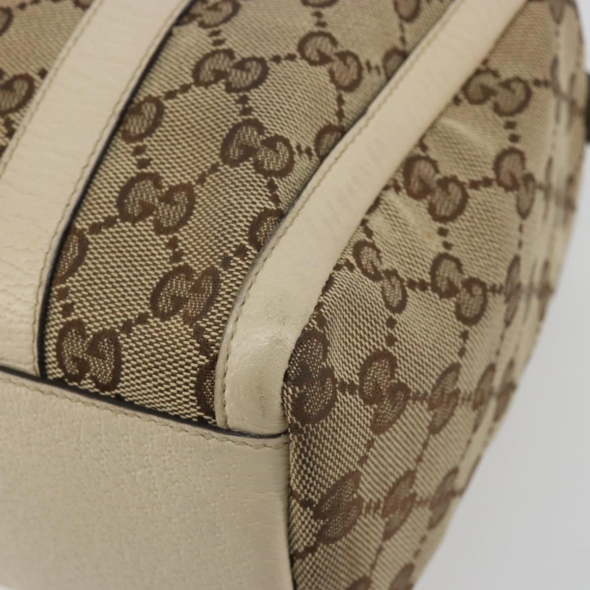 GUCCI GG Canvas Hand Bag Beige Gold 130942 Auth am12212V
