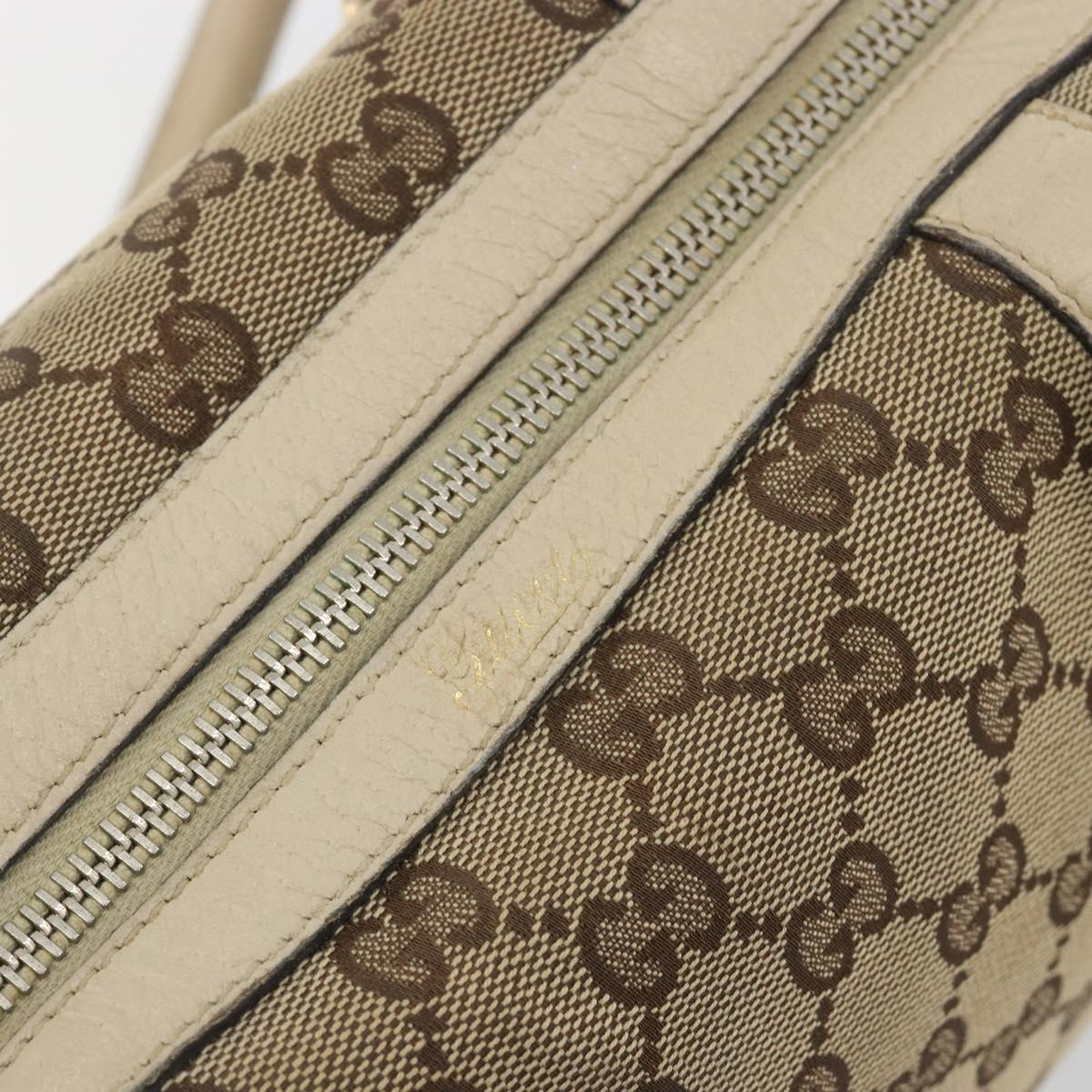 GUCCI GG Canvas Hand Bag Beige Gold 130942 Auth am12212V