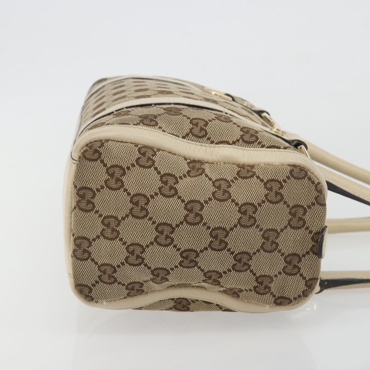 GUCCI GG Canvas Hand Bag Beige Gold 130942 Auth am12212V