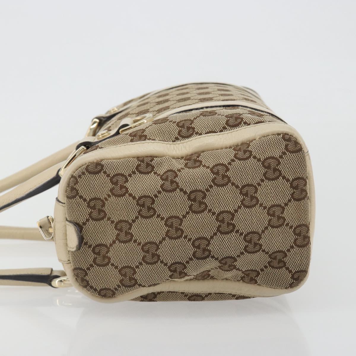 GUCCI GG Canvas Hand Bag Beige Gold 130942 Auth am12212V