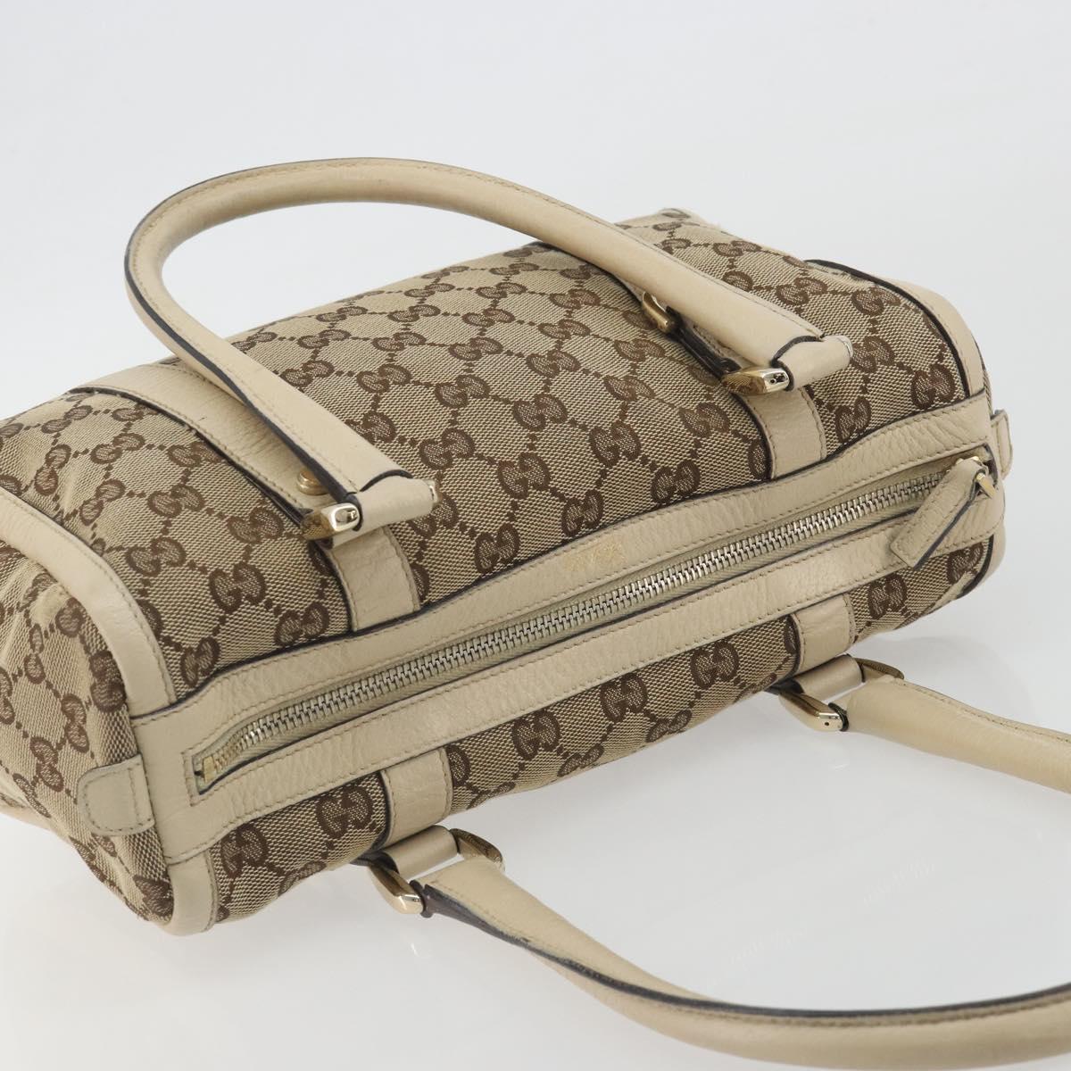 GUCCI GG Canvas Hand Bag Beige Gold 130942 Auth am12212V