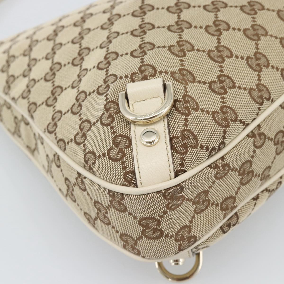 GUCCI GG Canvas Abbey Shoulder Bag Beige Gold 130737 Auth am12216V