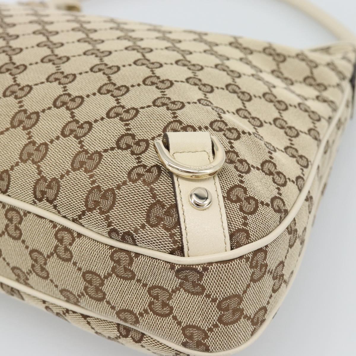 GUCCI GG Canvas Abbey Shoulder Bag Beige Gold 130737 Auth am12216V
