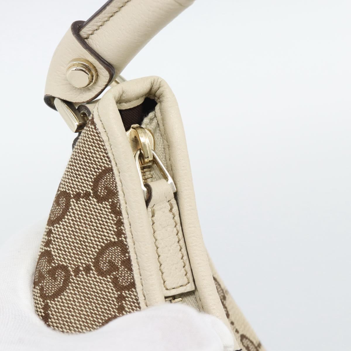GUCCI GG Canvas Abbey Shoulder Bag Beige Gold 130737 Auth am12216V