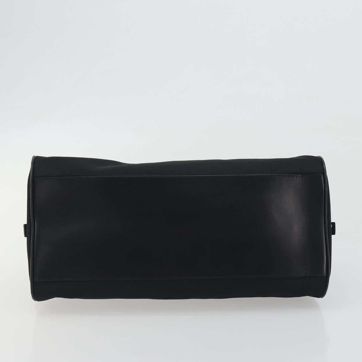 PRADA Hand Bag Nylon Leather Black Silver Auth am12218V