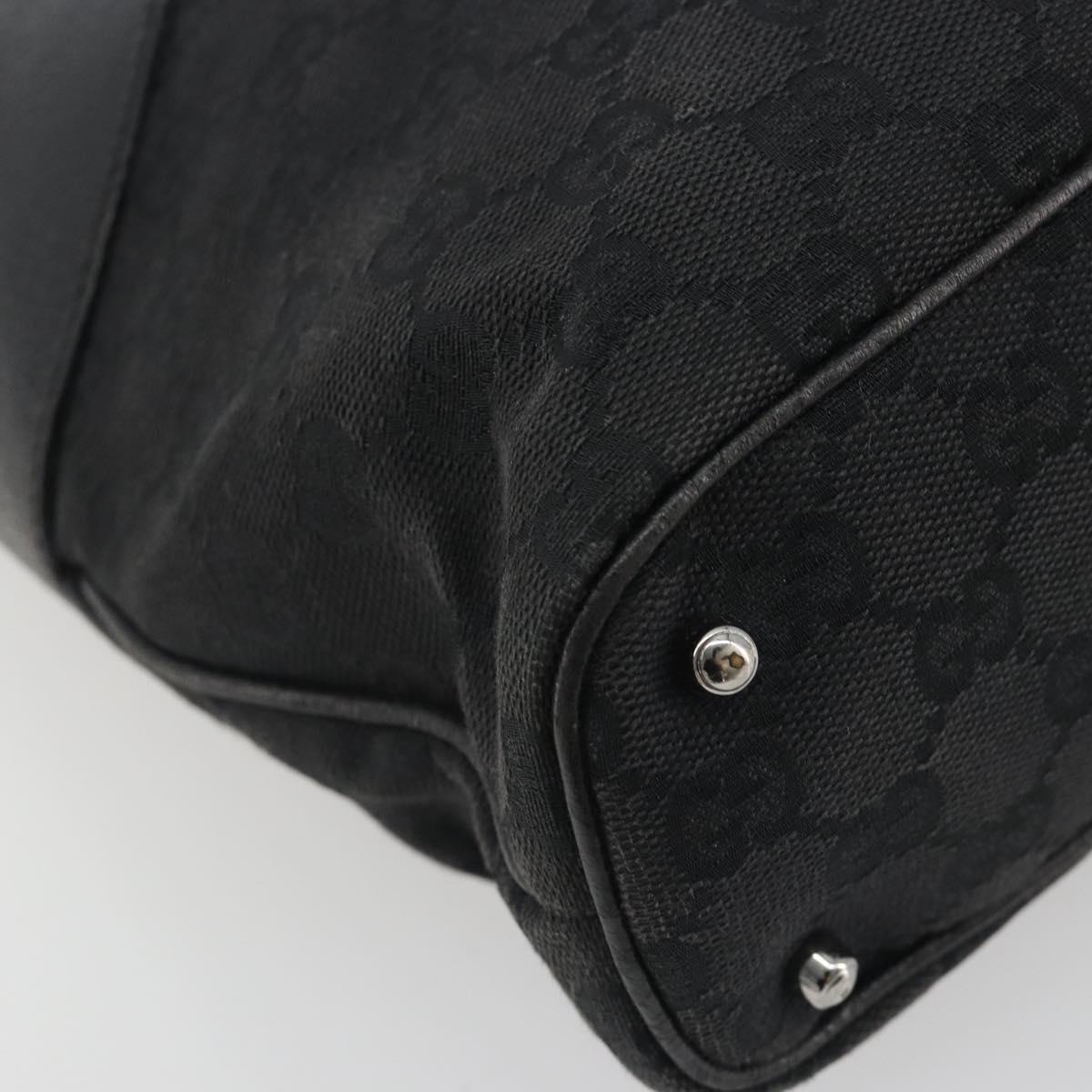 GUCCI GG Canvas Tote Bag Black Silver 113016 Auth am12219A