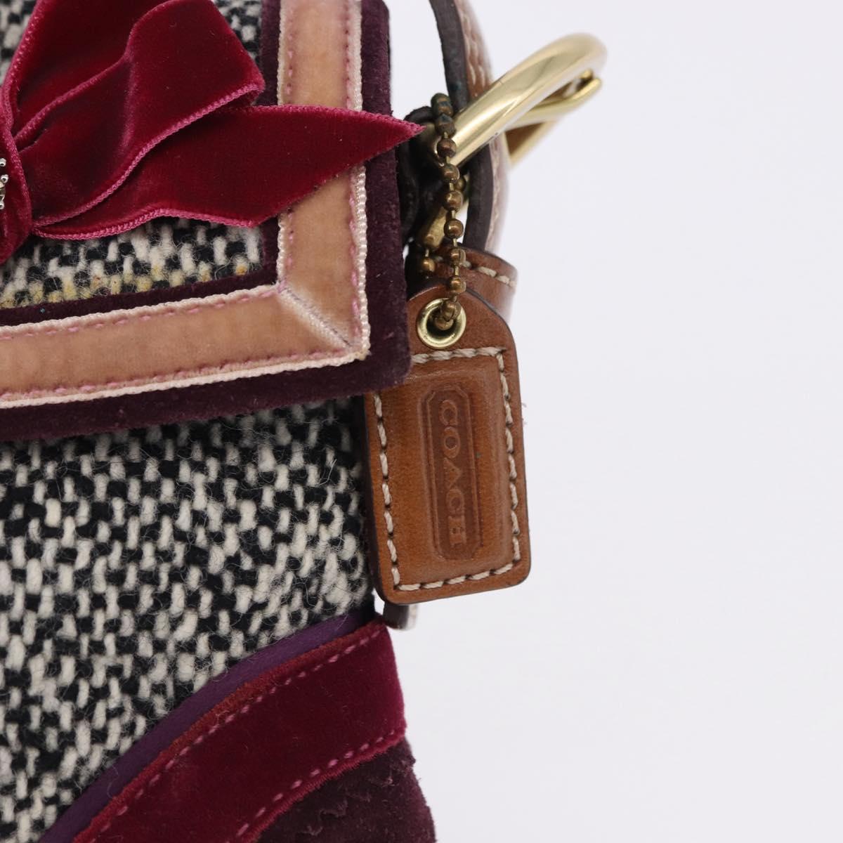 Coach Soho One Belt Hand Bag Tweed Multicolor Gold Auth am12221V