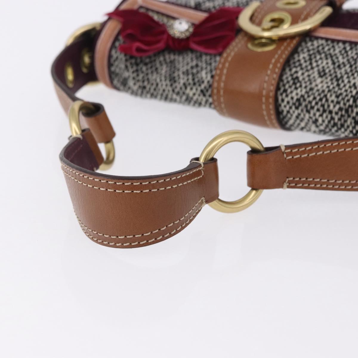 Coach Soho One Belt Hand Bag Tweed Multicolor Gold Auth am12221V