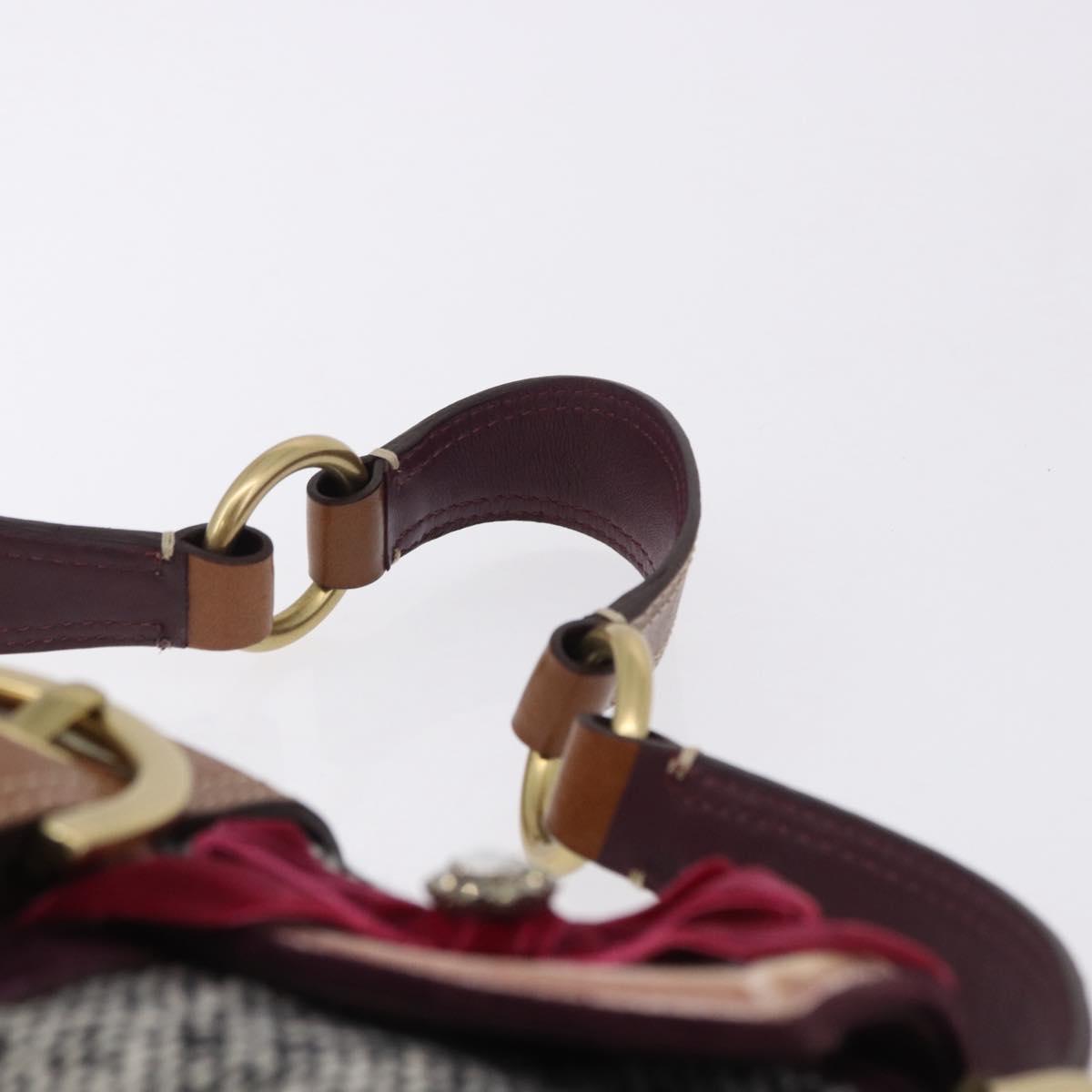 Coach Soho One Belt Hand Bag Tweed Multicolor Gold Auth am12221V
