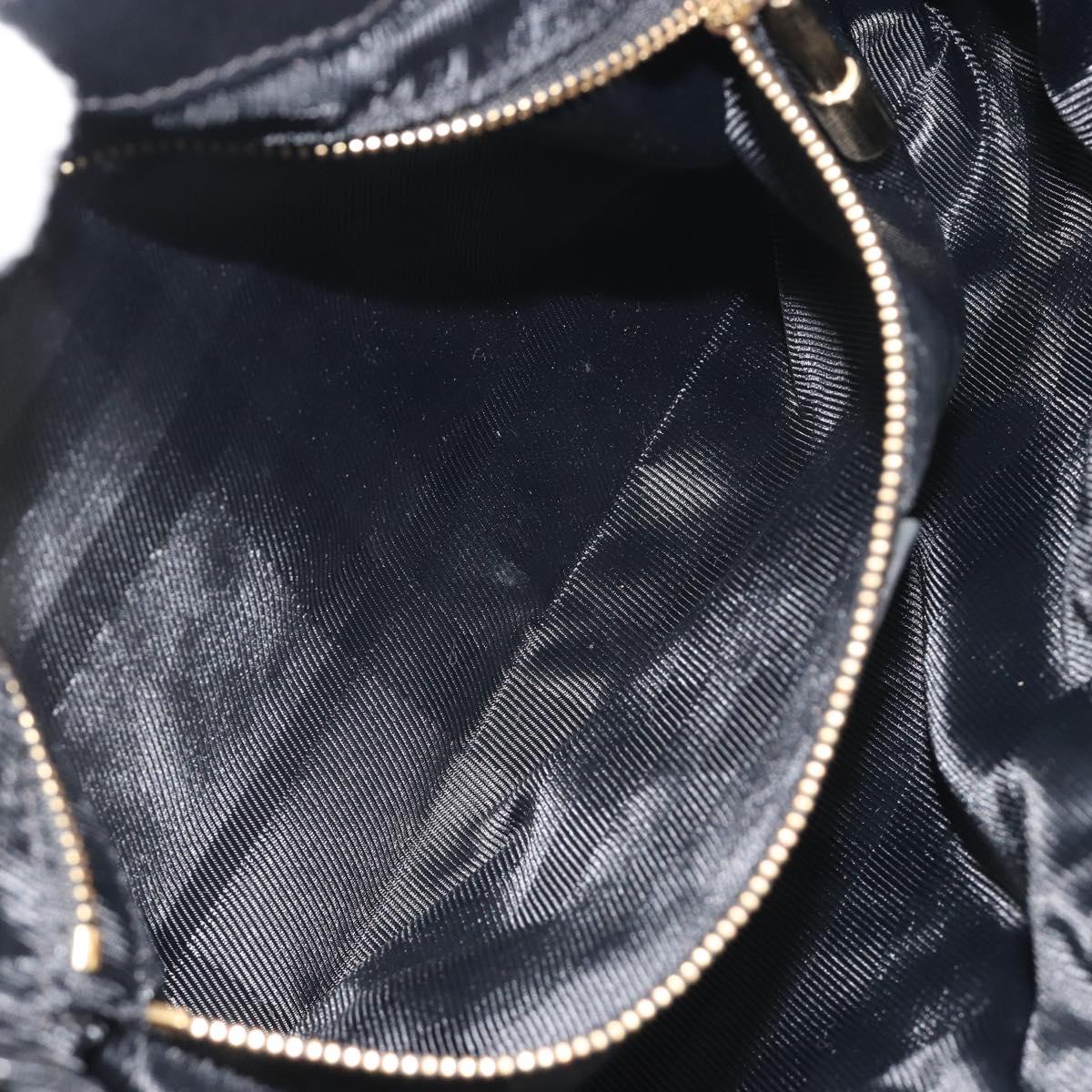 BURBERRY Hand Bag Leather Black Gold Auth am12226V