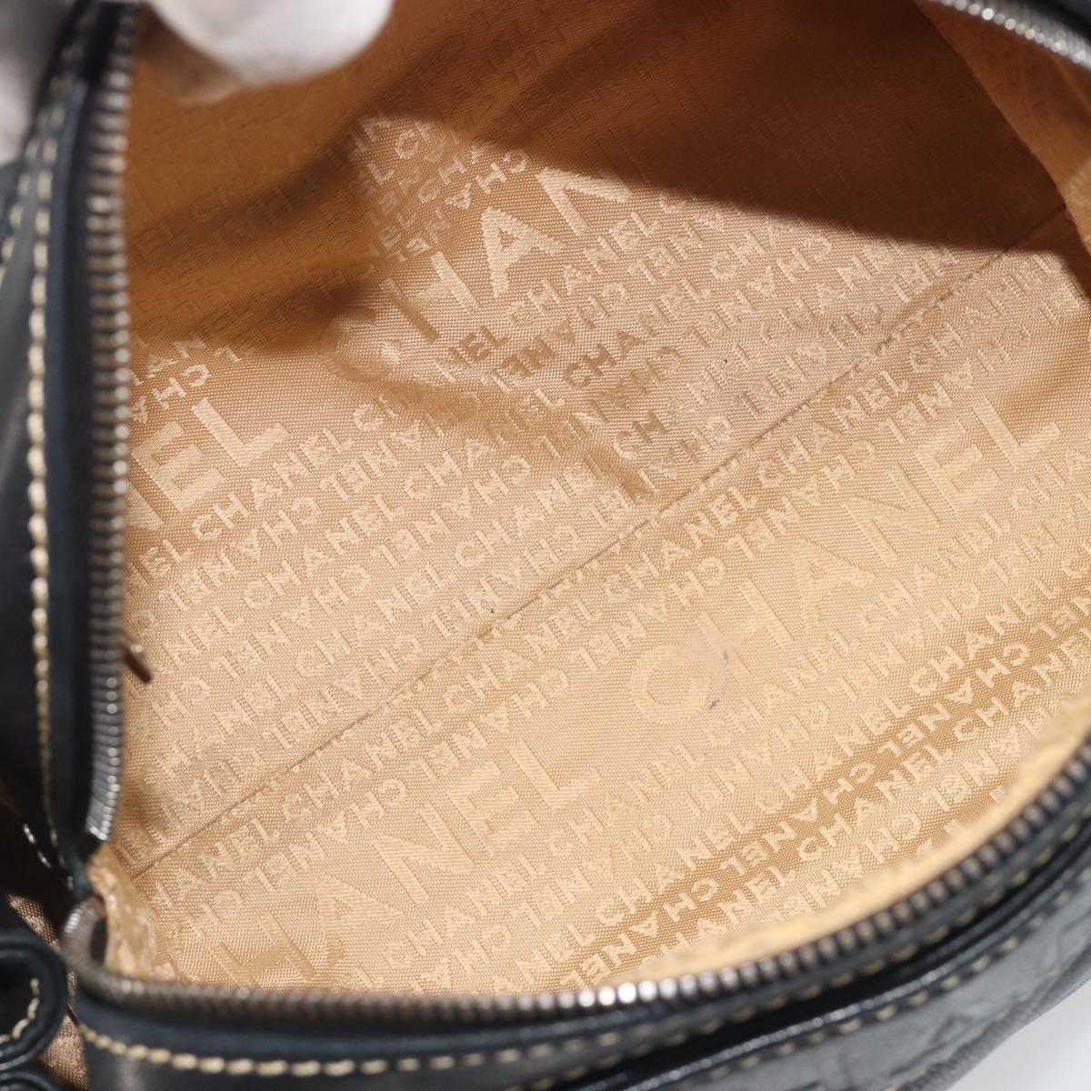 CHANEL CC Chain Hand Bag Leather Black Silver CC Auth am12231SAM