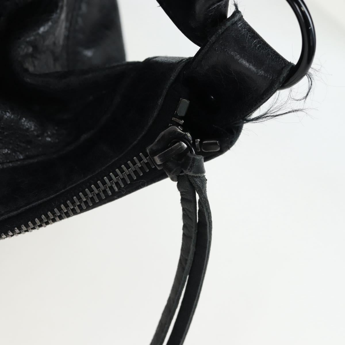 BALENCIAGA Cruise Shoulder Bag Leather Black 170939 Auth am12232V