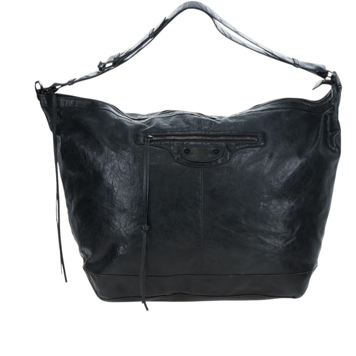 BALENCIAGA Cruise Shoulder Bag Leather Black 170939 Auth am12232V