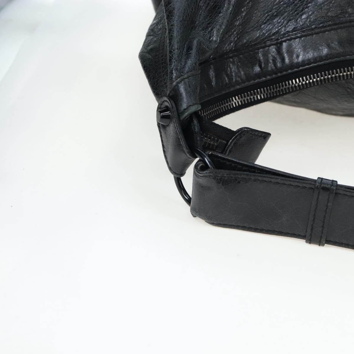 BALENCIAGA Cruise Shoulder Bag Leather Black 170939 Auth am12232V