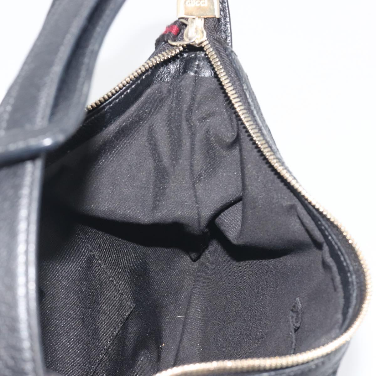 GUCCI GG Canvas Pretty Shoulder Bag Black Gold 162895 Auth am12235V