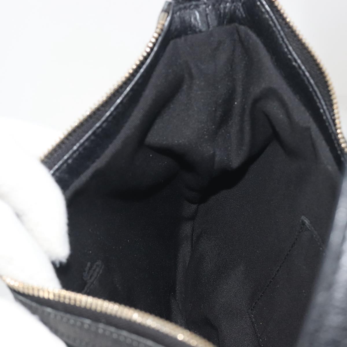 GUCCI GG Canvas Pretty Shoulder Bag Black Gold 162895 Auth am12235V