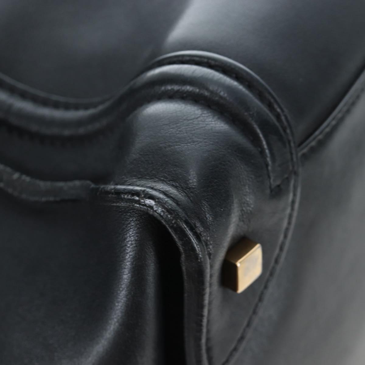 CELINE Luggage Hand Bag Leather Black Gold Auth am12236V