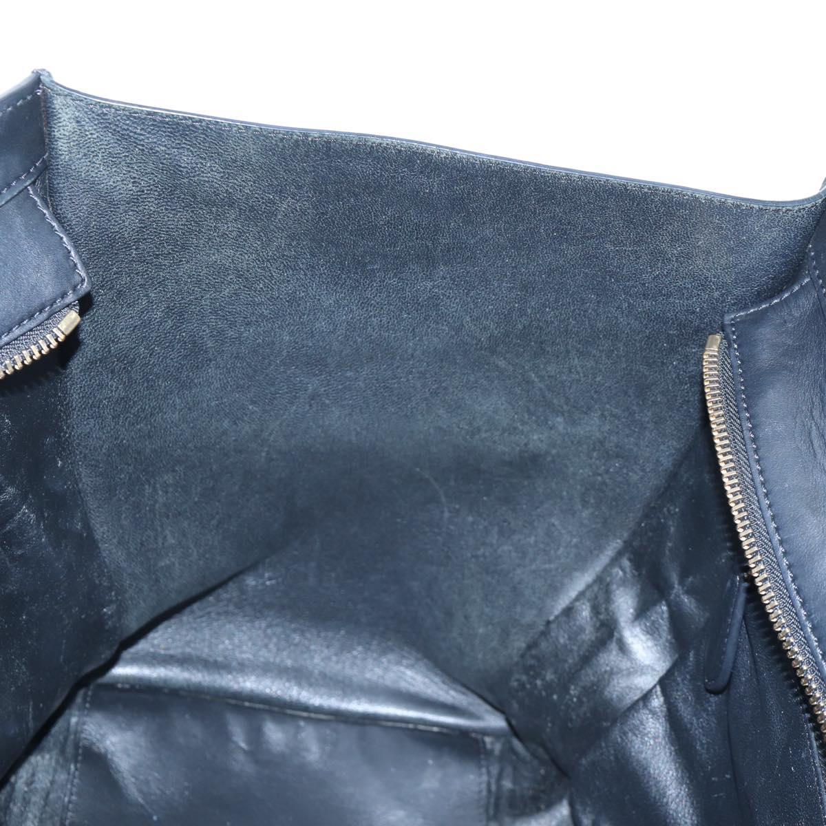 CELINE Luggage Hand Bag Leather Black Gold Auth am12236V