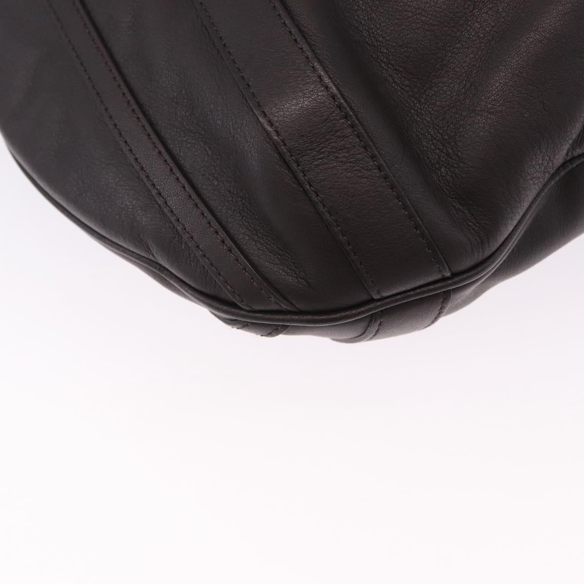 GUCCI Shoulder Bag Leather 2way Outlet Brown Silver 268641 Auth am12238V