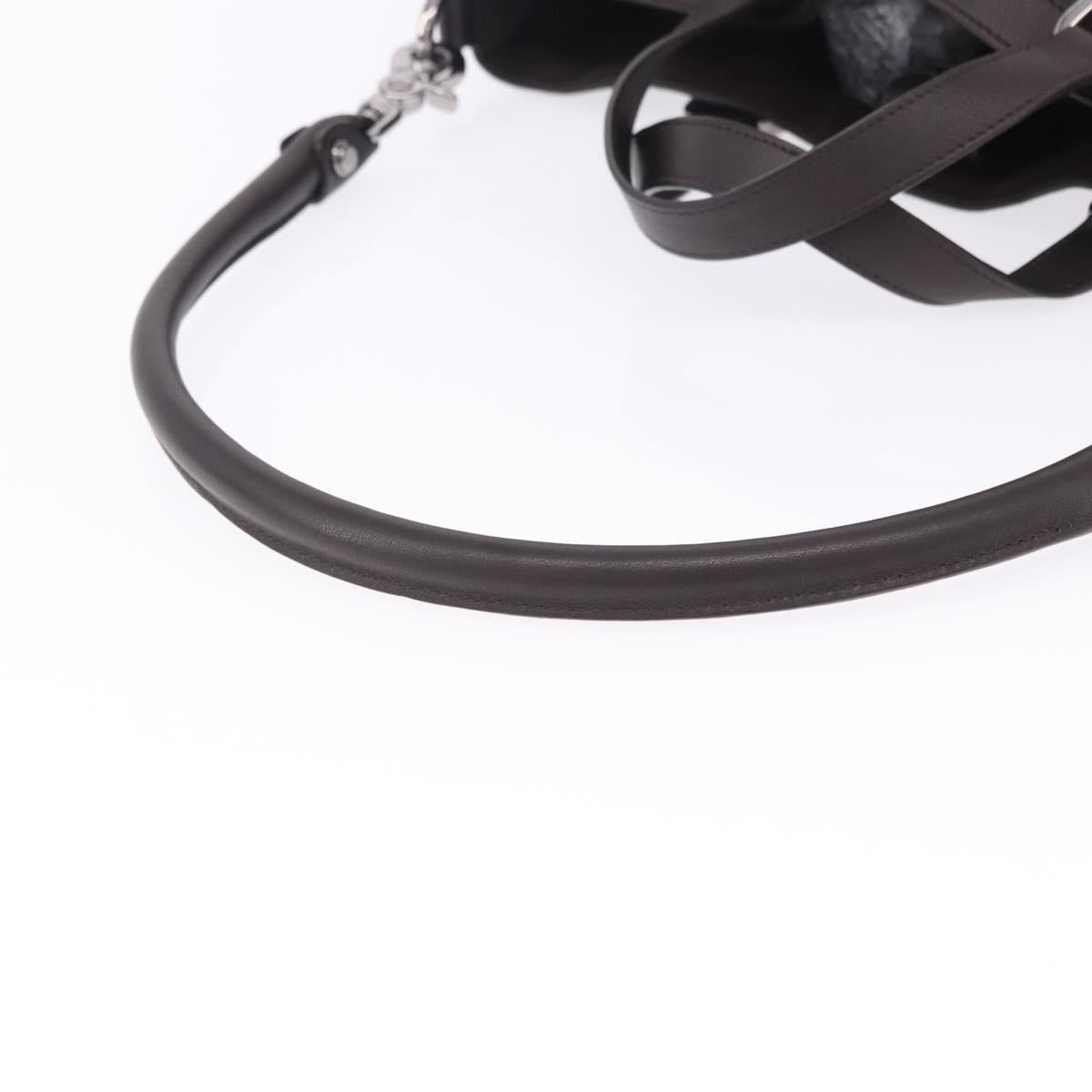 GUCCI Shoulder Bag Leather 2way Outlet Brown Silver 268641 Auth am12238V