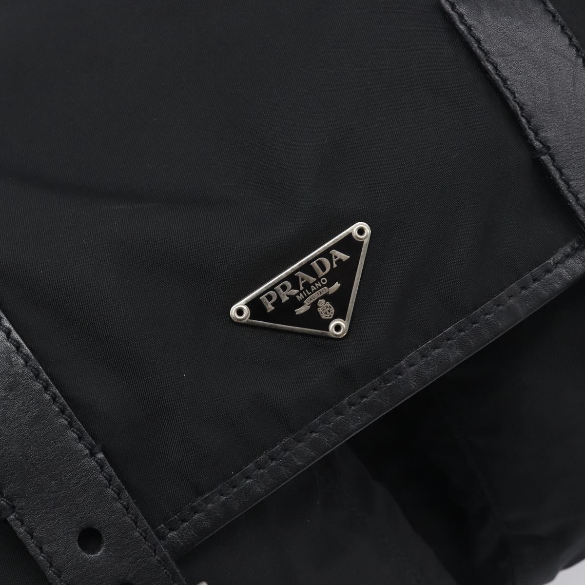 PRADA Shoulder Bag Nylon Black Silver BT0172 Auth am12240V