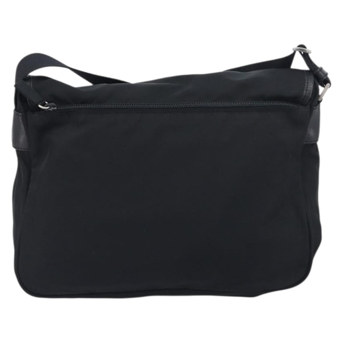 PRADA Shoulder Bag Nylon Black Silver BT0172 Auth am12240V