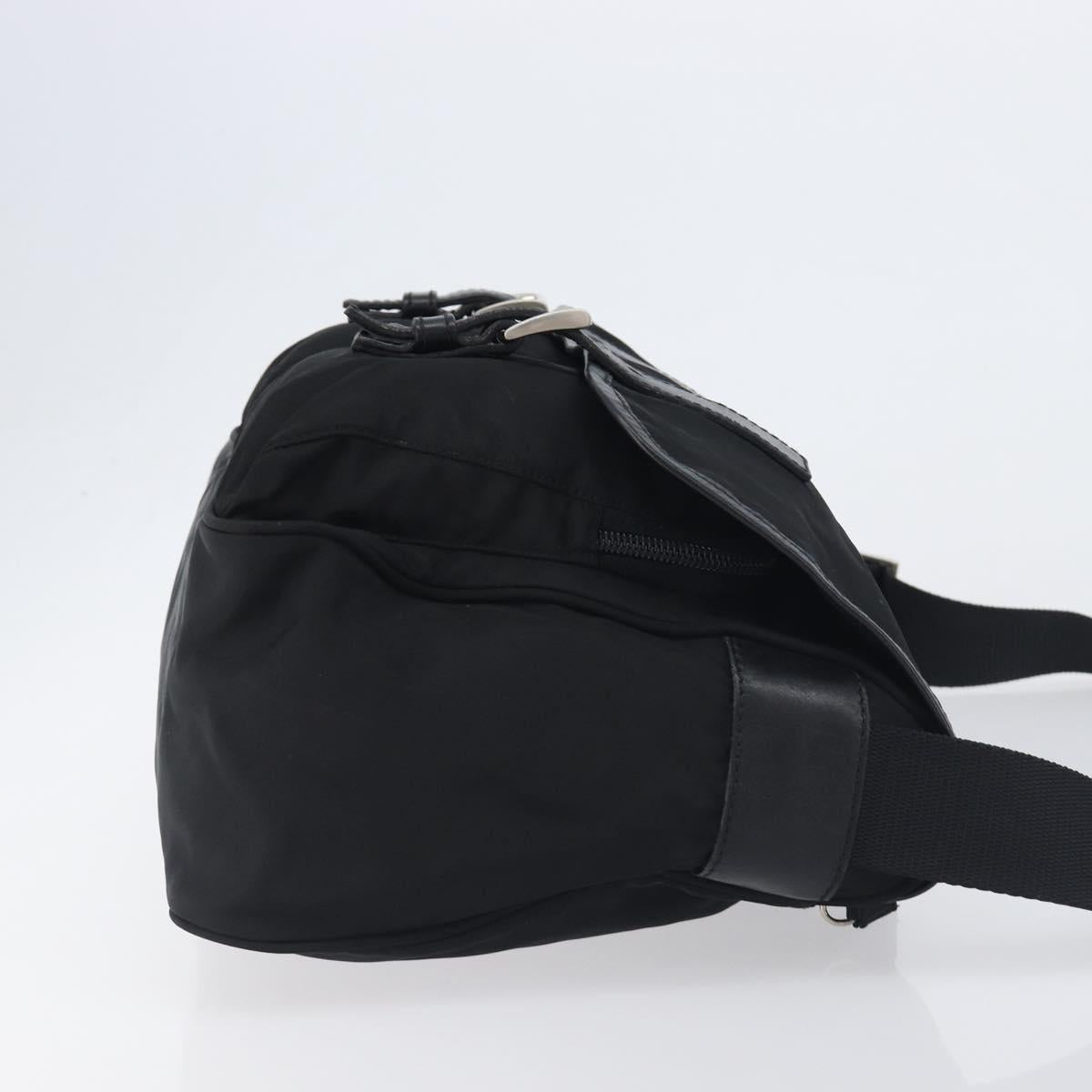 PRADA Shoulder Bag Nylon Black Silver BT0172 Auth am12240V
