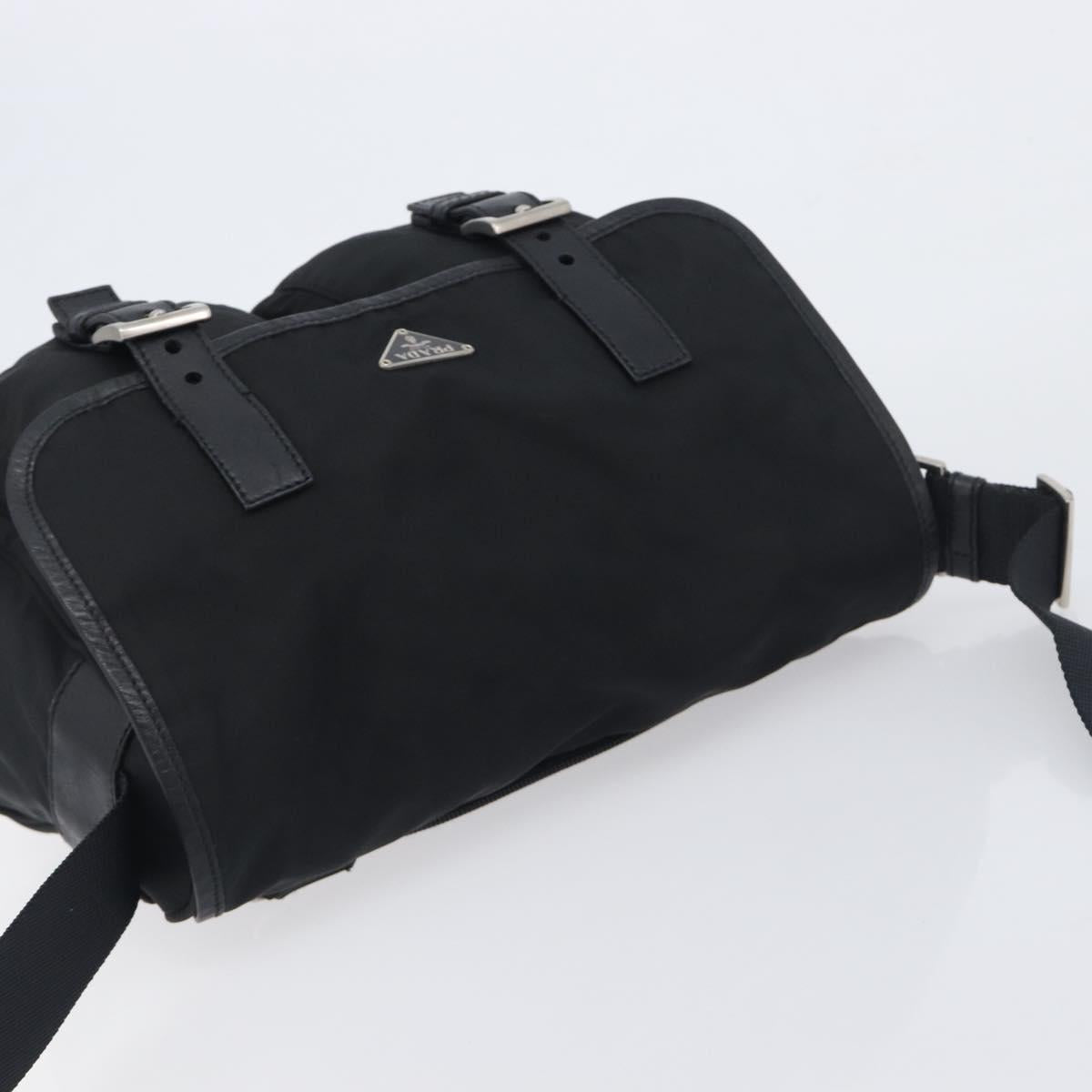 PRADA Shoulder Bag Nylon Black Silver BT0172 Auth am12240V