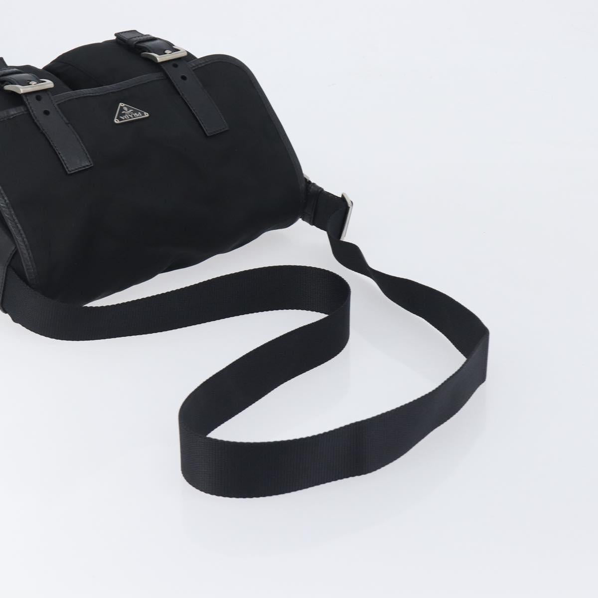 PRADA Shoulder Bag Nylon Black Silver BT0172 Auth am12240V