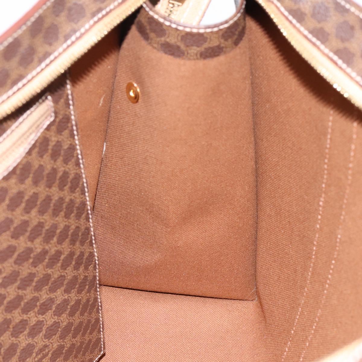 CELINE Macadam Canvas Tote Bag PVC Leather Brown Gold Auth am12243V