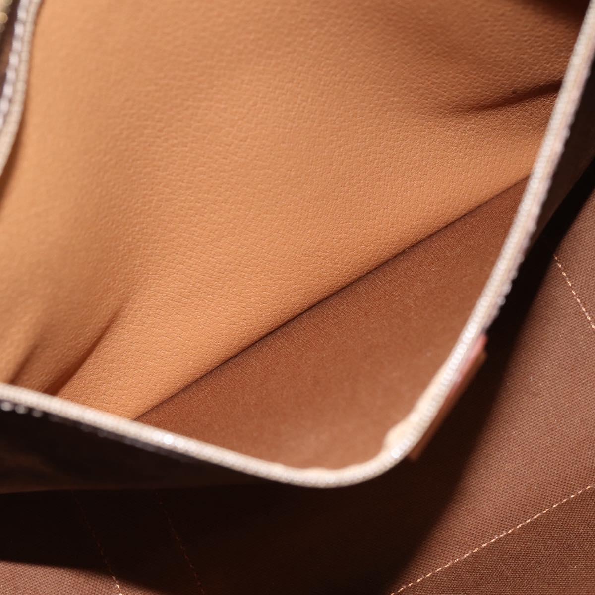 CELINE Macadam Canvas Tote Bag PVC Leather Brown Gold Auth am12243V