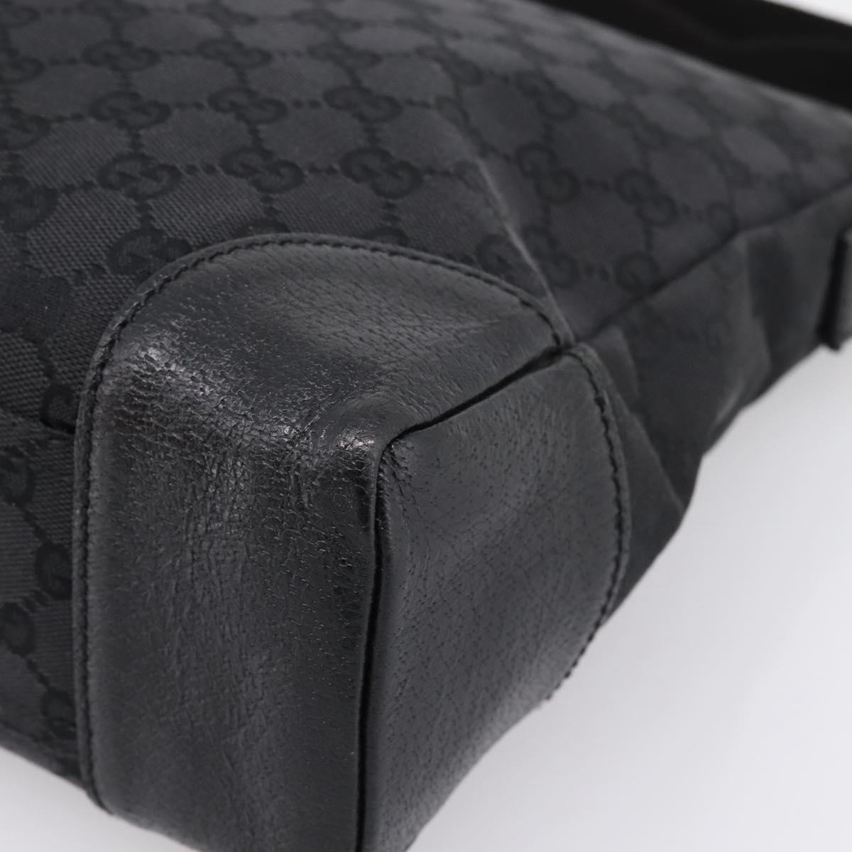 GUCCI GG Canvas Shoulder Bag Black Silver 110054 Auth am12249V