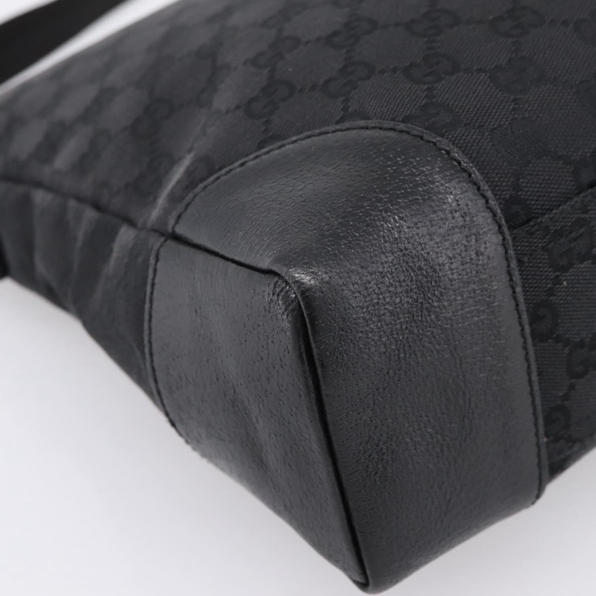 GUCCI GG Canvas Shoulder Bag Black Silver 110054 Auth am12249V