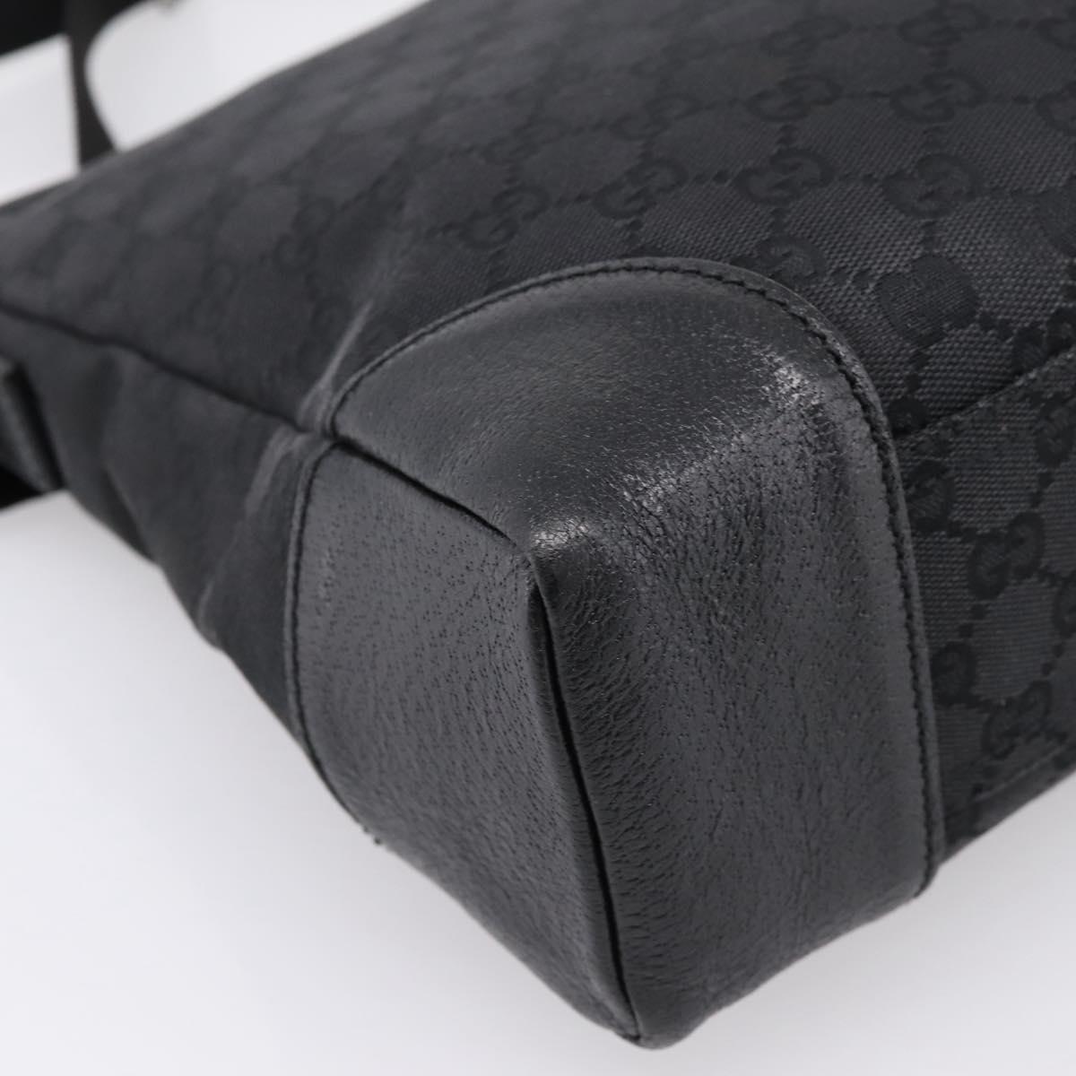 GUCCI GG Canvas Shoulder Bag Black Silver 110054 Auth am12249V