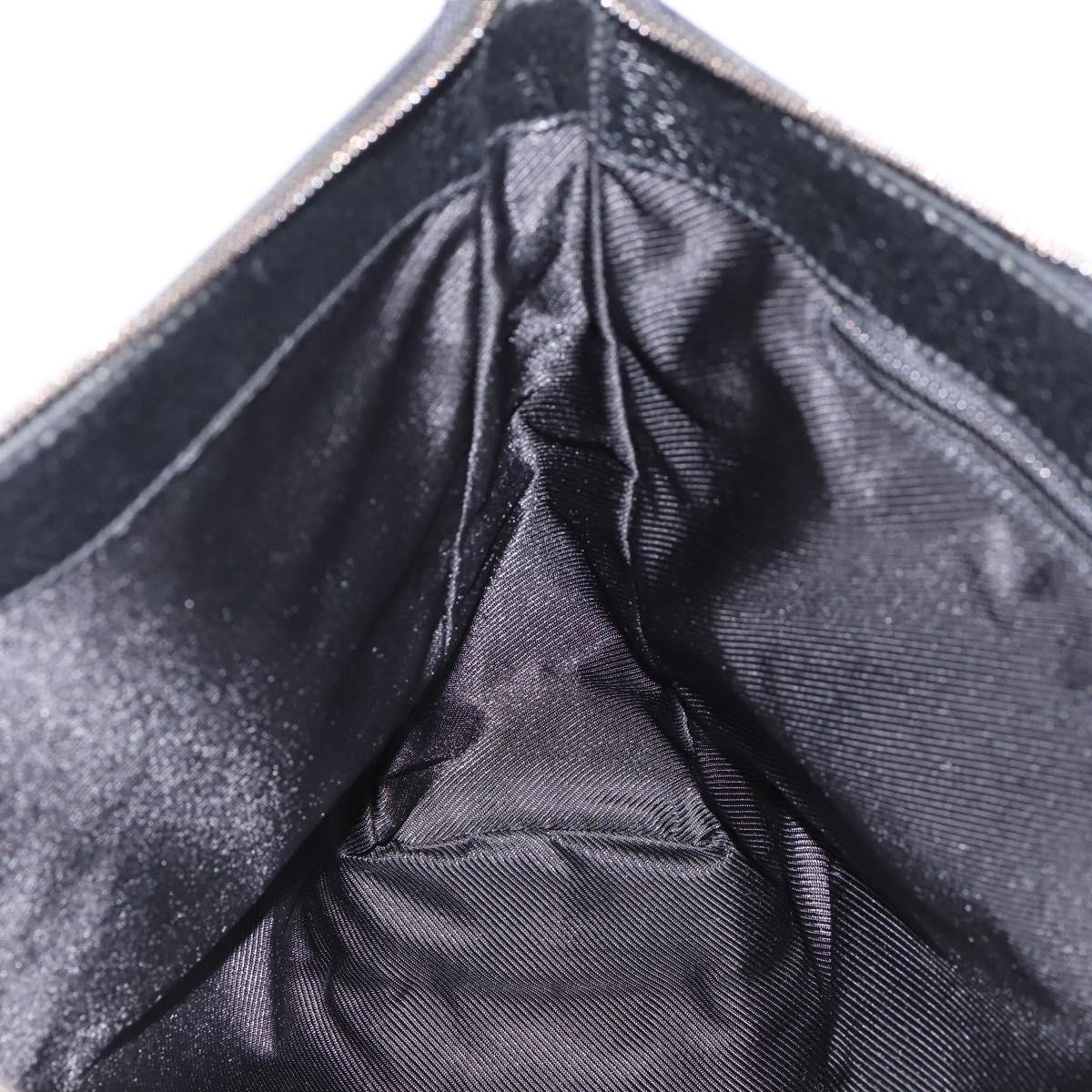 GUCCI GG Canvas Shoulder Bag Black Silver 110054 Auth am12249V