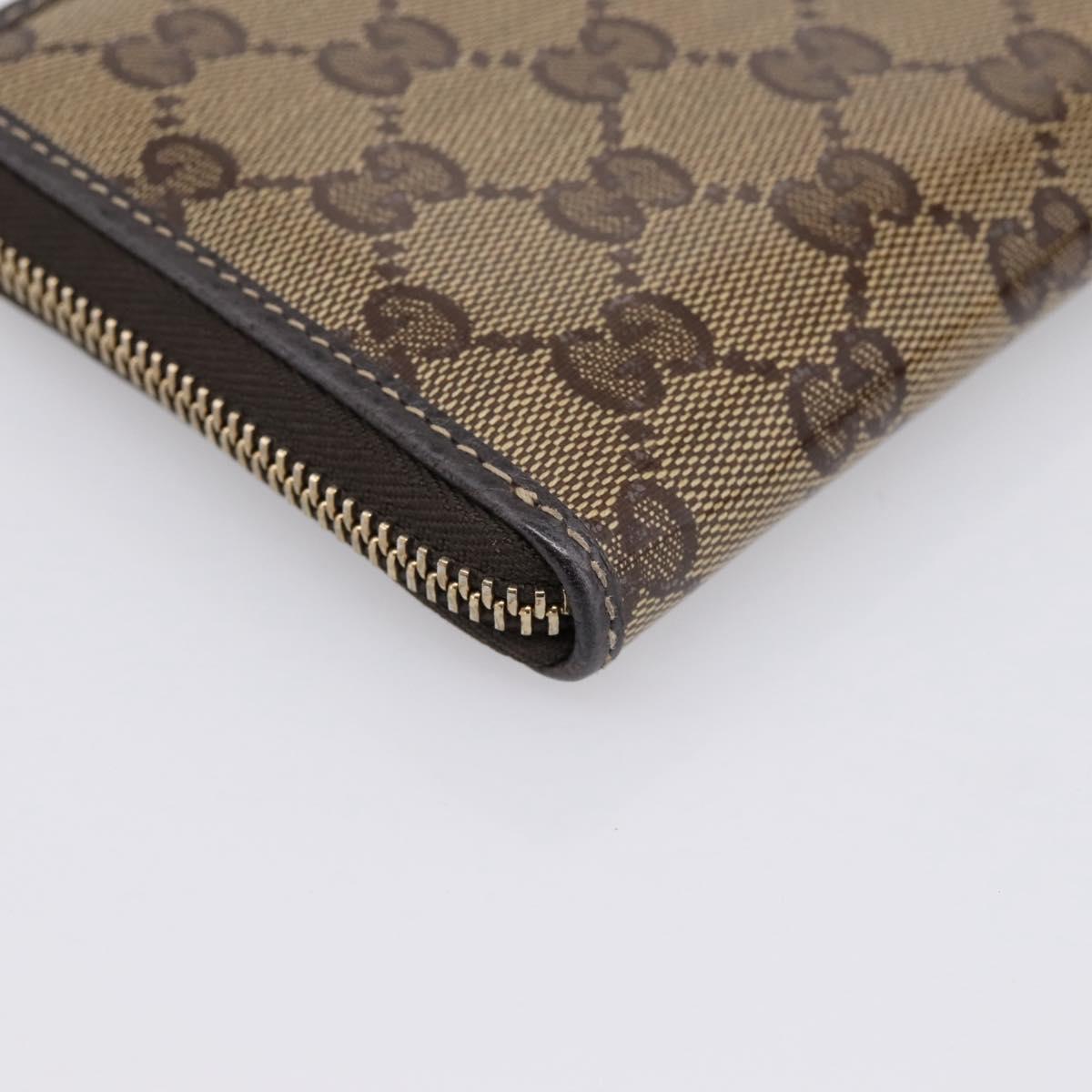 GUCCI GG Crystal Wallet Coated Canvas Outlet Beige Gold 332747 Auth am12258V