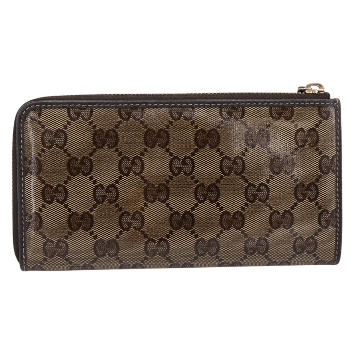 GUCCI GG Crystal Wallet Coated Canvas Outlet Beige Gold 332747 Auth am12258V