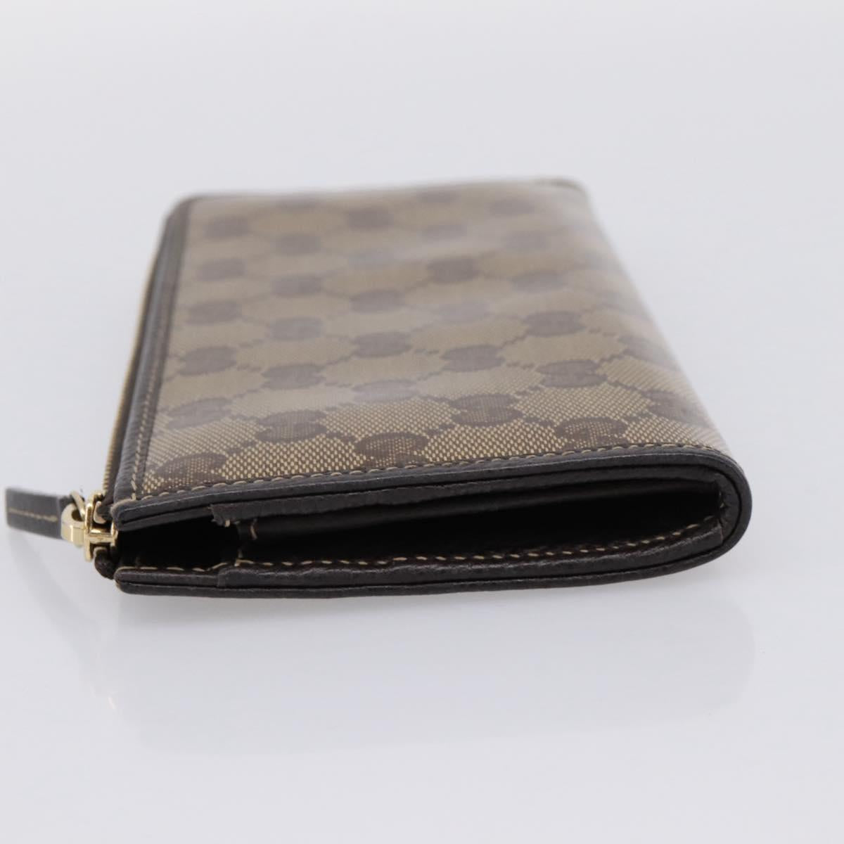 GUCCI GG Crystal Wallet Coated Canvas Outlet Beige Gold 332747 Auth am12258V