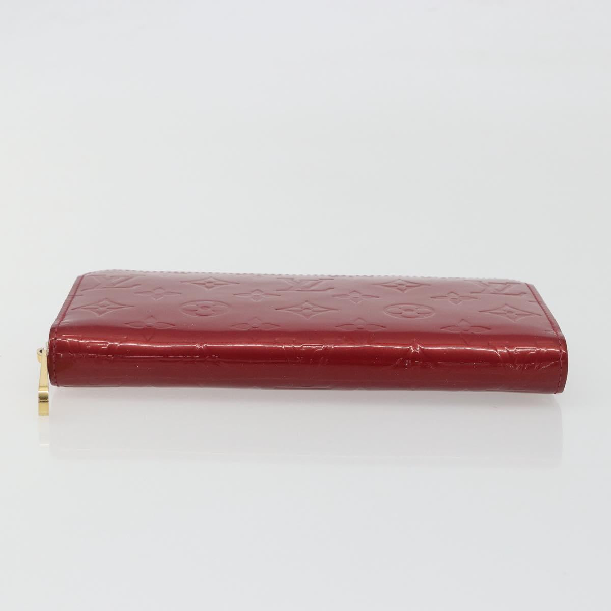 LOUIS VUITTON Monogram Vernis Zippy Wallet Rouge Grunadine M91732 Auth am12259V