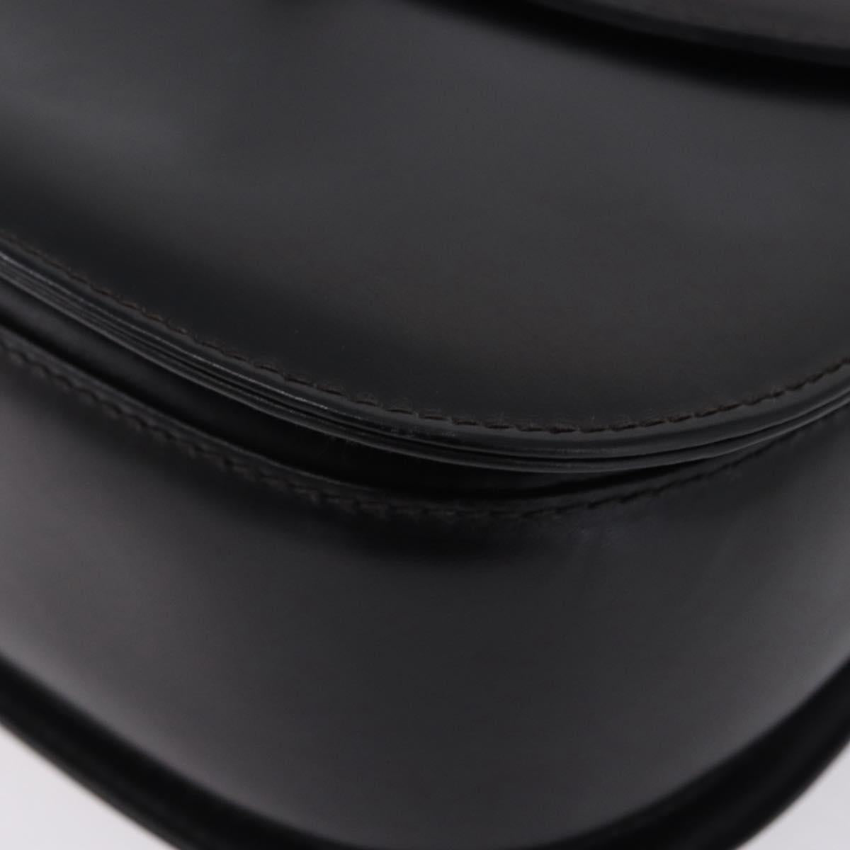 GUCCI Bamboo Hand Bag Leather 2way Black Gold 000 46 0633 Auth am12260SAV